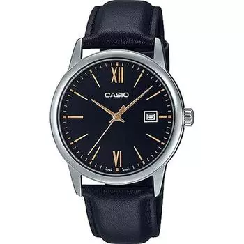 Casio Мужские наручные часы с кожаным ремешком MTP-V002L-1B3U
