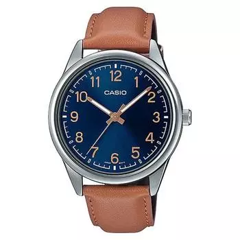 Casio Мужские наручные часы с кожаным ремешком MTP-V005L-2B4U