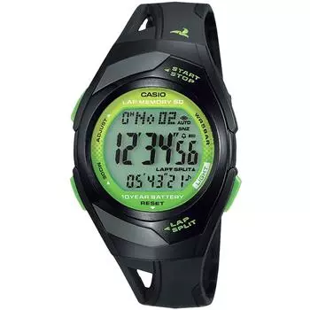 [Casio] Мужские спортивные часы-секундомер с отсечкой круга/времени - коллекция Casio STR-300J-1AJH, черные