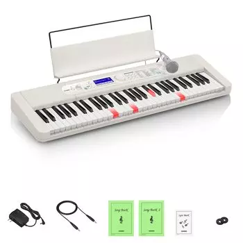 CASIO optical navigation electronic keyboard 61 keys with touch response slim design LK-520 (white) белый