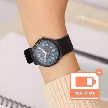 Casio Round Common Clear Black Blue Тихие уретановые часы + пакет билетов на замену батареи