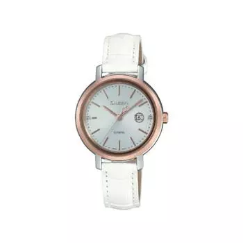 CASIO SHEEN Solar Sapphire Модель SHS 4525PGL 7AJF Розовое золото Белая кожа