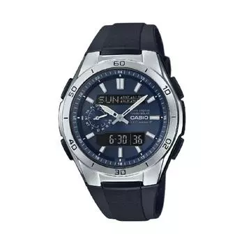 Casio [солнечный радиосигнал времени] Wave Scepter Wave Ceptor Multiband 6 Wva M6502 Ajf Wva M650 2Ajf Синий Серебряный