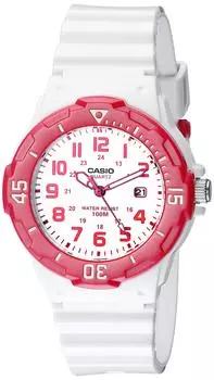 Casio Sports 3-стрелочные аналоговые часы с белым циферблатом (Casio) Женщины #LRW200H-4BV
