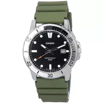Casio Standard Analog Resin Strap Black Dial Quartz MTP-VD01-3E MTPVD01-3E Мужские часы чёрный