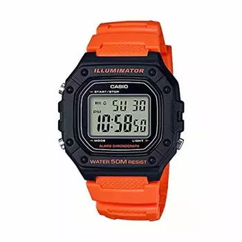 [Casio] STANDARD DIGITAL Casio Standard Digital W-218H-4B2 Watch Men s Women s Cheap Casio Cheap Price Black Black Orange [Parallel Import]