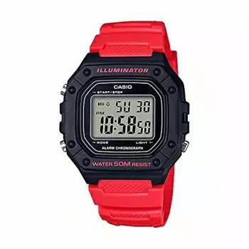 [Casio] STANDARD DIGITAL Casio Standard Digital W-218H-4B Watch Men s Women s Cheap Casio Cheap Price Black Black Red Red [Parallel Import]