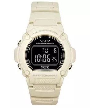 Casio Standard Illuminator Цифровые кварцевые мужские часы с белым полимерным ремешком W-219HC-8B чёрный