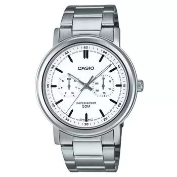 Casio Стандартные аналоговые кварцевые часы из нержавеющей стали с белым циферблатом MTP-E335D-7EV для мужчин белый