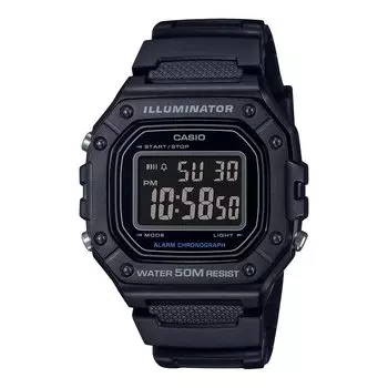 CASIO Стандартные цифровые часы дешевые Casio Chipkashi черные перевернутые ЖК-дисплеи зарубежная модель [Casio] W-218H-1BV мужские женские [Товар]