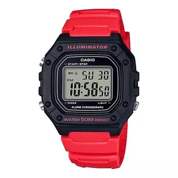 [Casio] Стандартные цифровые часы W-218H-4BV унисекс красные дешевые импортные модели Casio