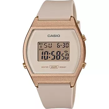 CASIO Стандартные цифровые женские часы Casio BOX Overseas Модель Розовый бежевый x Розовое золото [Casio] LW-204-4A [Товар]