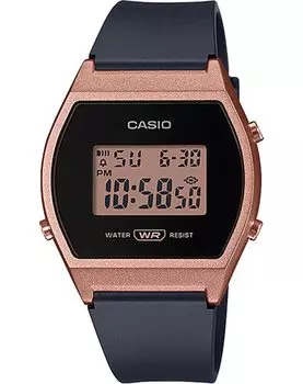 [Casio] Стандартные цифровые женские часы CASIO LW-204-1A, модель Overseas, черный и розовое золото [Параллельный импорт]