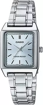 CASIO Стандартные кварцевые женские часы Ice Blue Metal Band Overseas Модель [Casio] LTP-V007D-2EUDF [Товар]