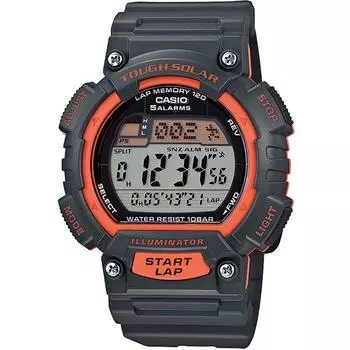 CASIO STL-S100H-4AJH [SPORTS GEAR] Круглые часы из черной смолы, цифровые