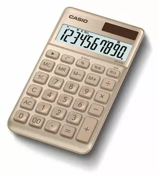 Casio Stylish Calculator Gold 10 Digit Large Notebook Type NS-S10-GD-N