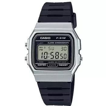 Casio унисекс F-91WM-7AJH (Стандартные часы) Часы Square Watch из черной смолы Digital