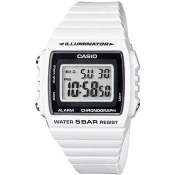 Casio унисекс W-215H-7AJH (Стандартные часы) Часы Square Watch из белой смолы Digital