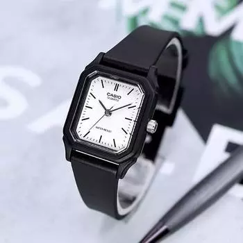 Casio Высокая видимость, простой дизайн, мини-квадратные часы для вступительных экзаменов в колледж, студенческие тестовые часы 142, белые E