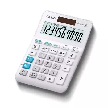 Casio Калькулятор налоговой ставки W, 10-значный, для расчета налогов, белый, мини, Just Type MW-100TC-WE-N