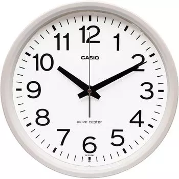 CASIO wall clock radio clock wave cepter analog easy to read standard night second hand stop white pearl white IQ-351AMJ-7JF