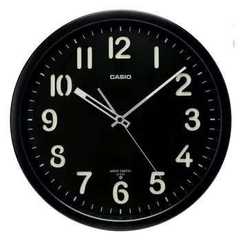 CASIO Wall Clock Radio Controlled Clock Black Analog Standard Second Hand Stops at Night IQ-1500J-1JF чёрный