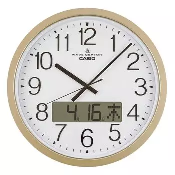 CASIO wall clock radio gold analog program time signal function calendar display 38 x 38 x cm IC-4100J-9JF 5.8 белый