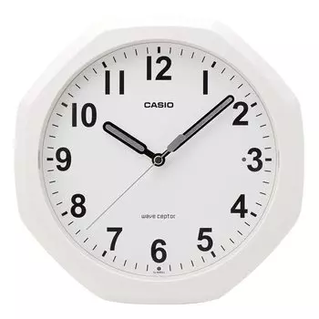 CASIO Wall Radio Controlled Automatic Second Hand Stops at Can Be Used as a Clock, Clock, Cream, Analog, Lighting, Night, Stand, IQ-888NJ-7JF