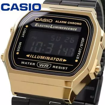 CASIO Watch Casio Watch Watch CHIF Casio Chip Casio Digital For Boys Women A168WEGB 1B []