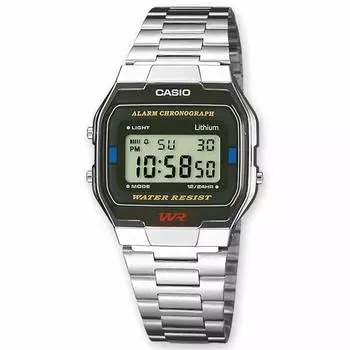 CASIO Watch Digital Display Japanese Quartz Stainless Steel Band A163WA-1QES