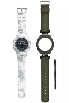 [Casio] Watch G-Shock BOX set with replacement parts [] GRUNGE SNOW CAMOUFLAGE GAE-2100GC-7AJR Men s White