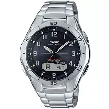 CASIO волновой приемник WVA-M640D-1A2JF [волновой приемник солнечные радиоуправляемые часы Multi Band6 черный] Круглый