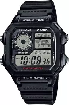 CASIO World Time цифровые часы Black Overseas Модель [Casio] AE-1200WH-1AV [Товар]