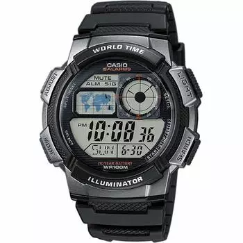 CASIO World Time цифровые часы Overseas модель черный x серый металлик [Casio] мужские AE-1000W-1BV [Товар]