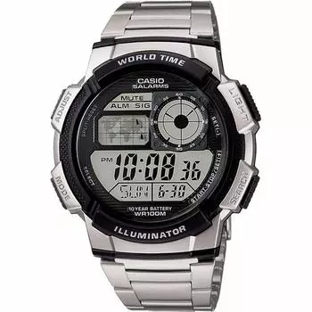 CASIO World Time Digital Watch Overseas Model Metal Band Silver [Casio] Men s AE-1000WD-1AV [Item]