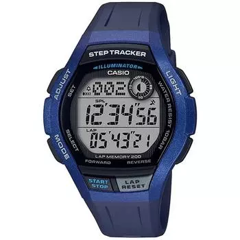 CASIO WS-2000H-2AJH [SPORTS GEAR] Круглые часы с синим циферблатом из смолы, цифровые