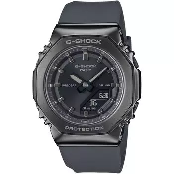 Casio Женские часы G-Shock с металлическим покрытием из биомассового пластика, среднего размера, серые, GM-S2110B-8AJF, авторизованная отечественная модель