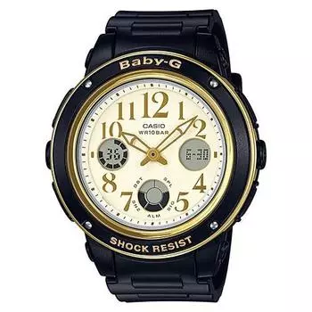 CASIO женские детские-G BGA-151EF-1BJF [Элегантный черный циферблат] круглые часы черные смоляные цифровые аналоговые