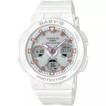 CASIO женские детские-G BGA-2500-7AJF [серия Beach Explorer Radio Wave Solar White] круглые часы белые