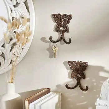 Cast Iron Hook Wall Decor Mounted Ornament Coat Rack for Bathroom Garden