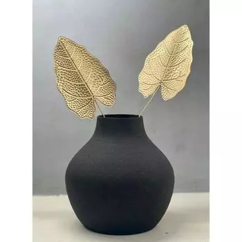 Cast Iron Metal Flower vase for Home Decor and Living Room Vintage Antique Decor (Textured Black)