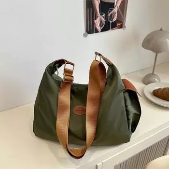 Casual large-capacity Oxford Buttot bag women s 2025 new high-end shoulder bag crossbody dumpling bag белый