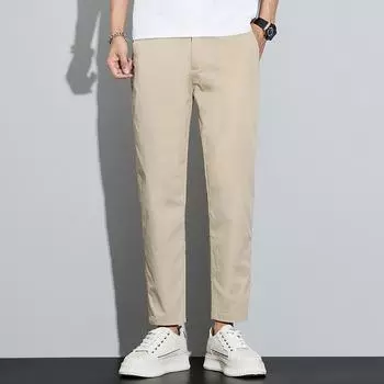 Casual Pants for Boys In Summer New Solid Color Pants for Men s Cropped Pants for Spring and Summer Thin Style and Versatile 28