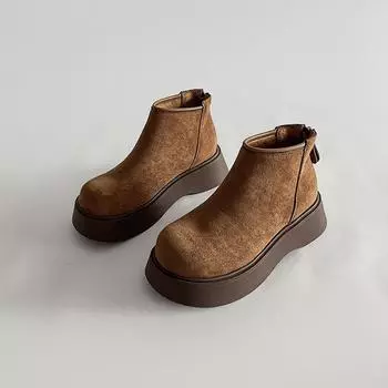 Casual platform snow boots women s autumn and winter new college big head commuting warm big cotton shoes 35