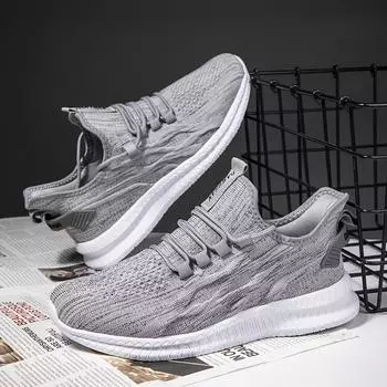 Casual Shoes Mesh Breathable Walking Lace Up Flat Loafers Shoe for Male Women Couple Fashion Sneakers Jogging Tenis Zapatos 39 чёрный