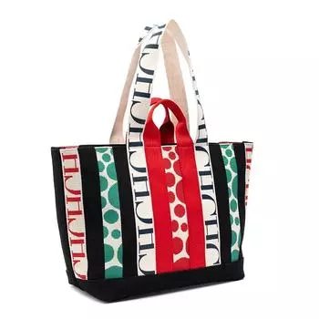 Casual Trend Shoulder Bag Simple Commuter Large Capacity Ladies Shopping Tote New Stripe Splicing Design Handbag