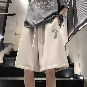 Casual Versatile Shorts Men s Pants Summer Loose Wide-leg Five-point Pants Men s M чёрный