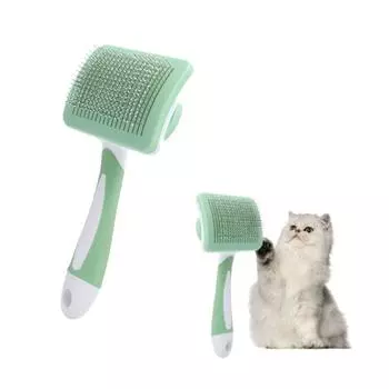Cat Accessories Self-Cleaning Cat Brush Cat Hair Remover Pet Hair Shedding Comb Dog Grooming Brush розовый