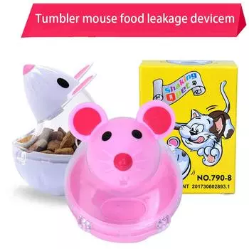 Cat Automatic Feeder Cat Mice Food Tumbler Cat Food Toy Ball Interactive Leak Food Interesting Plastic Cat Food Dispenser Treat 7 X 5cm грязно-белый