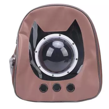Cat Backpack Carrier Large Space Transparent Window Breathable Portable Travel Carrier Backpack for коричневый